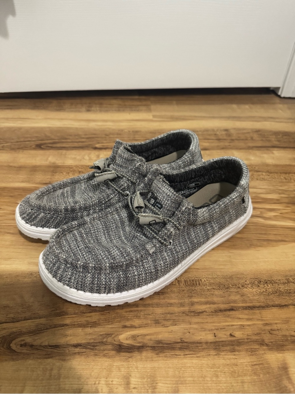 Hey Dude Women's Grey Knit Slip-On Sneakers